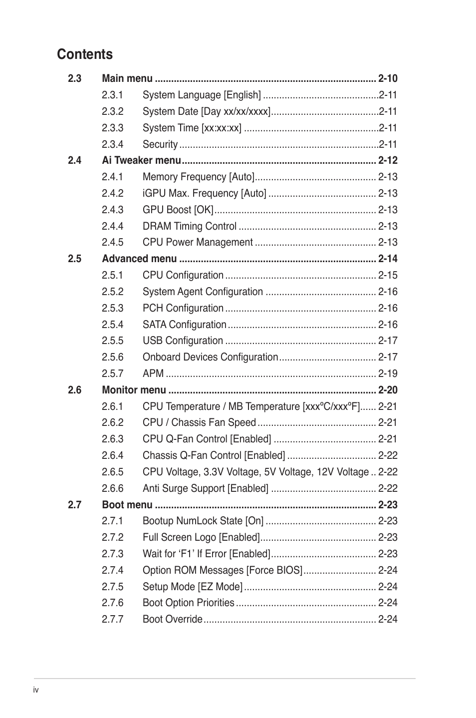 Asus P8H67-M2/TPM/SI User Manual | Page 4 / 56