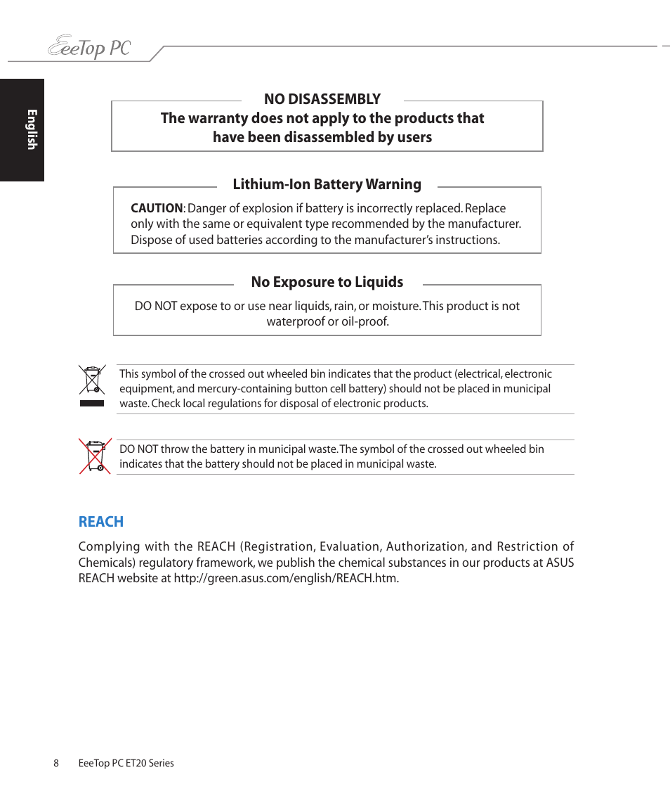 Reach | Asus ET2002T User Manual | Page 8 / 32