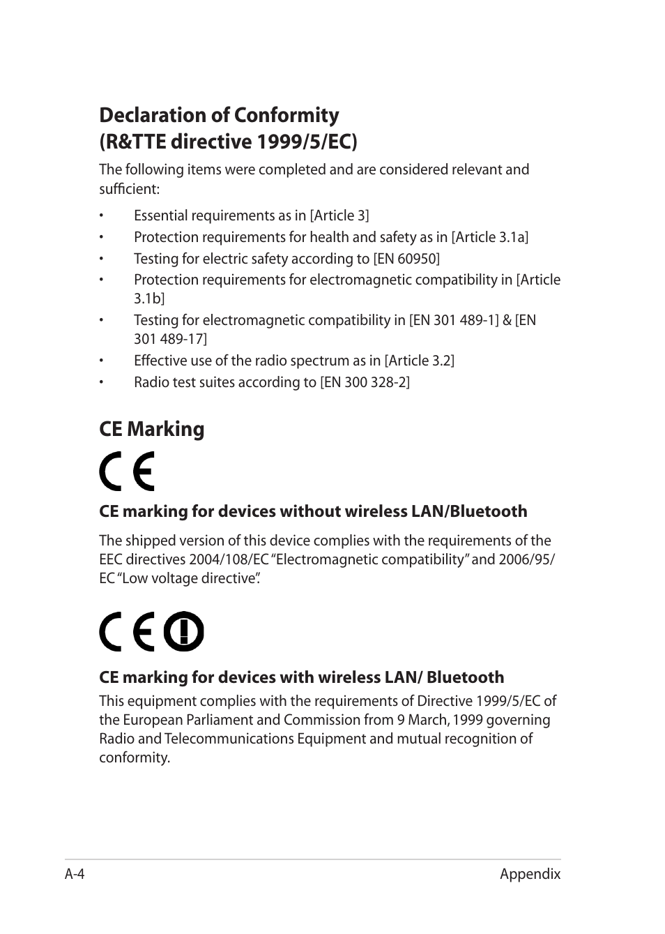 Ce marking | Asus Eee PC 1201T User Manual | Page 54 / 62