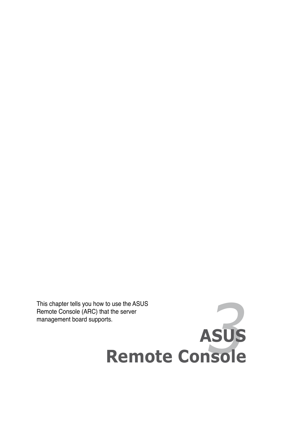 Chapter 3: asus remote console, Chapter 3, Asus remote console | Asus ASMB4-iKVM User Manual | Page 33 / 76