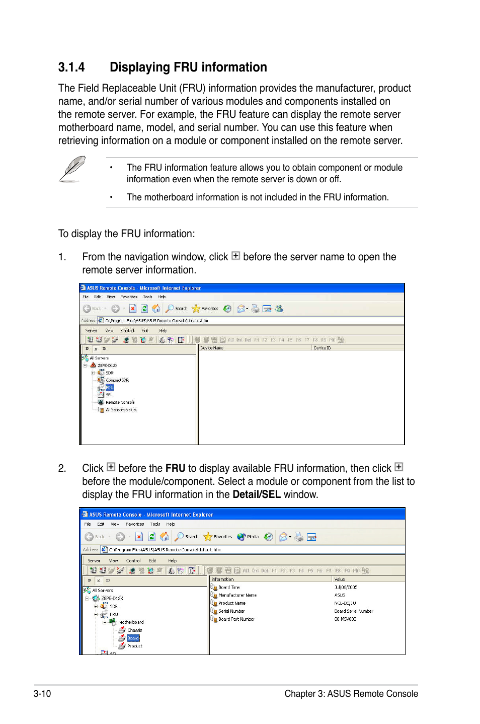 4 displaying fru information, Displaying fru information -10 | Asus ASMB4-iKVM User Manual | Page 42 / 76