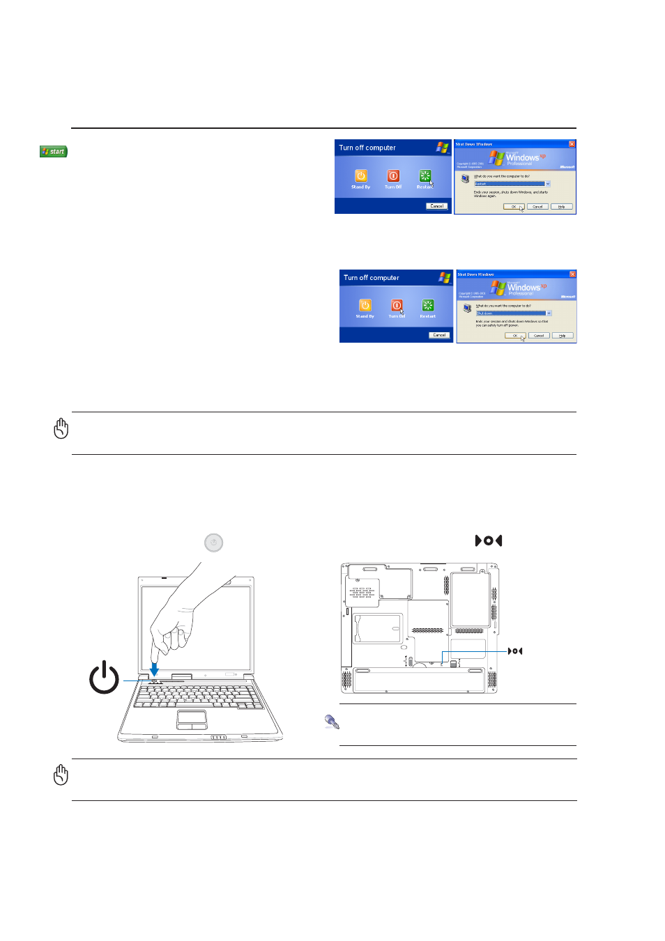 Restarting or rebooting, Powering off | Asus Z91ER User Manual | Page 26 / 68