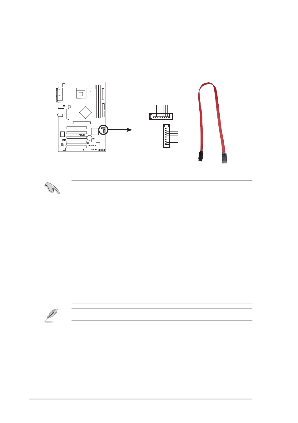 Xp™ service pack 1 when using serial ata, Sata2, The serial ata cable is purchased separately | Asus P4P800S SE User Manual | Page 30 / 78