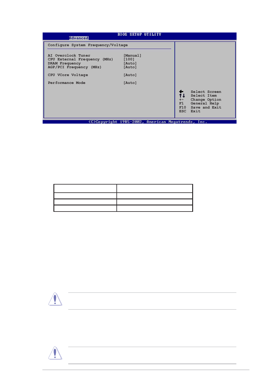 Cpu external frequency (mhz) [xxx, Dram frequency [auto, Agp/pci frequency (mhz) [auto | Cpu vcore voltage [auto | Asus P4P800S SE User Manual | Page 53 / 78