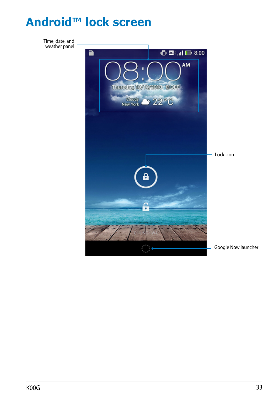 Android™ lock screen | Asus Fonepad Note 6 User Manual | Page 33 / 102