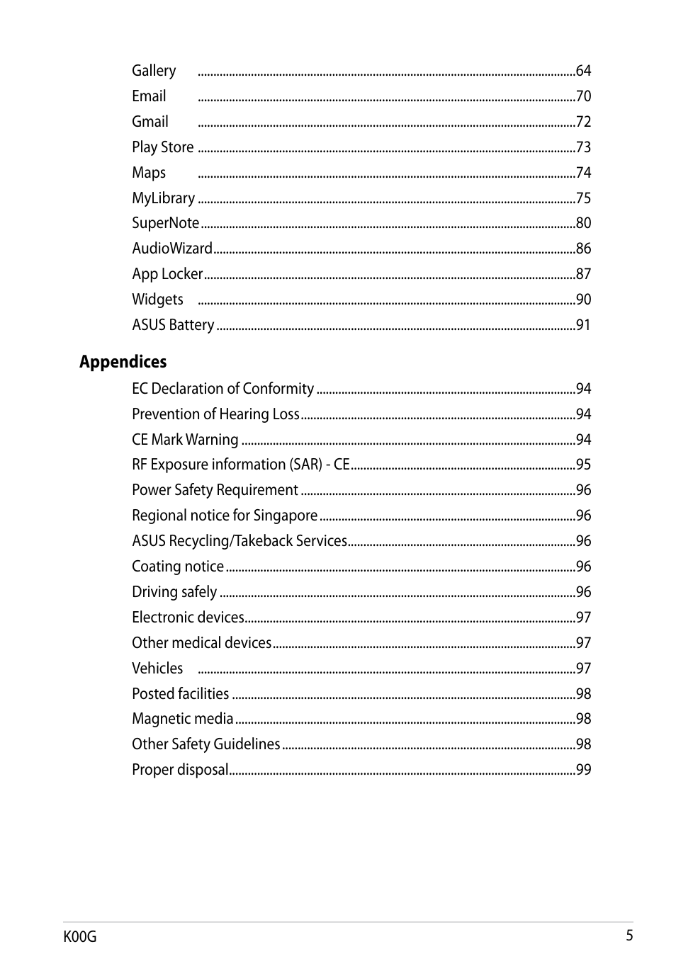 Asus Fonepad Note 6 User Manual | Page 5 / 102