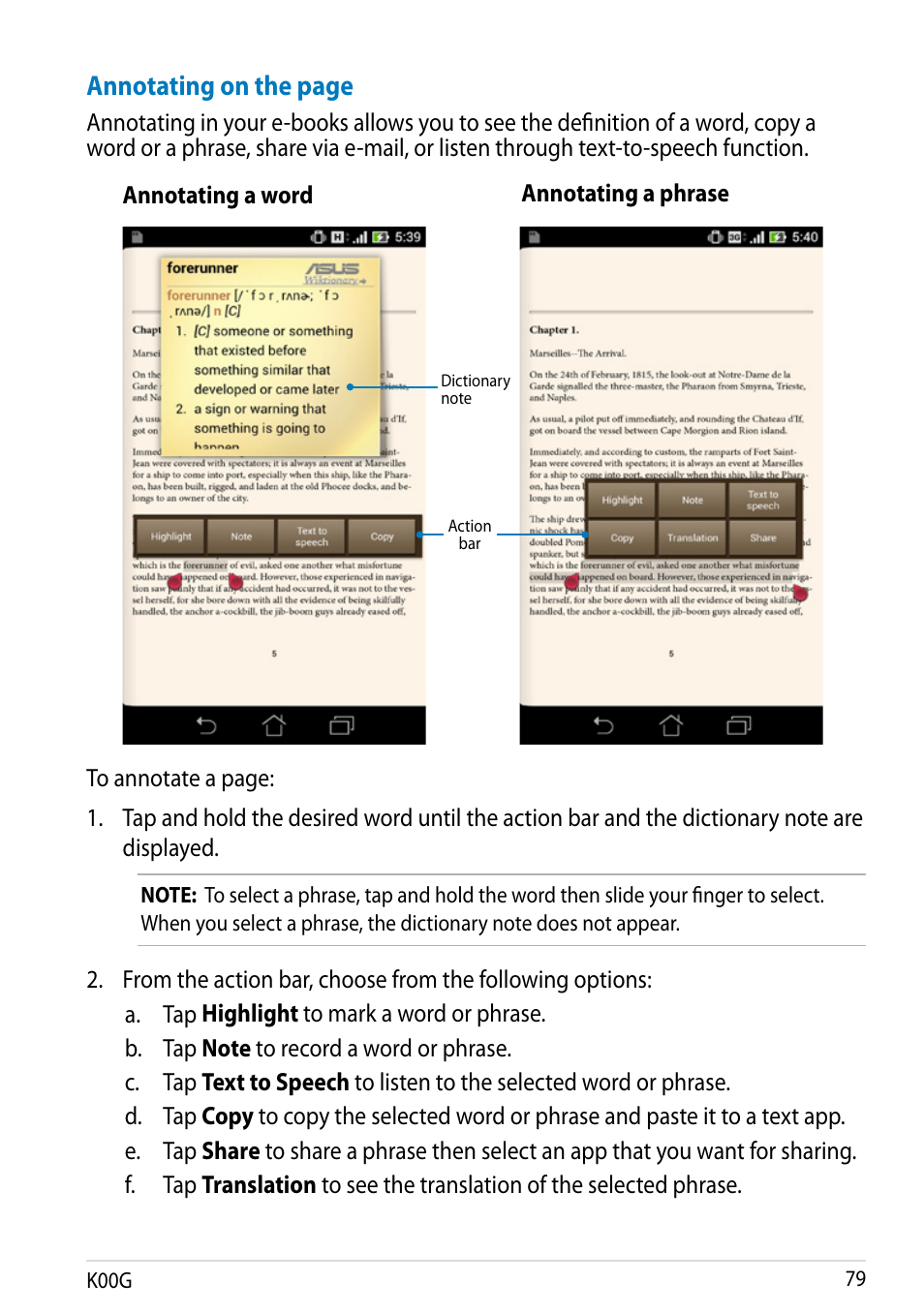 Annotating on the page | Asus Fonepad Note 6 User Manual | Page 79 / 102