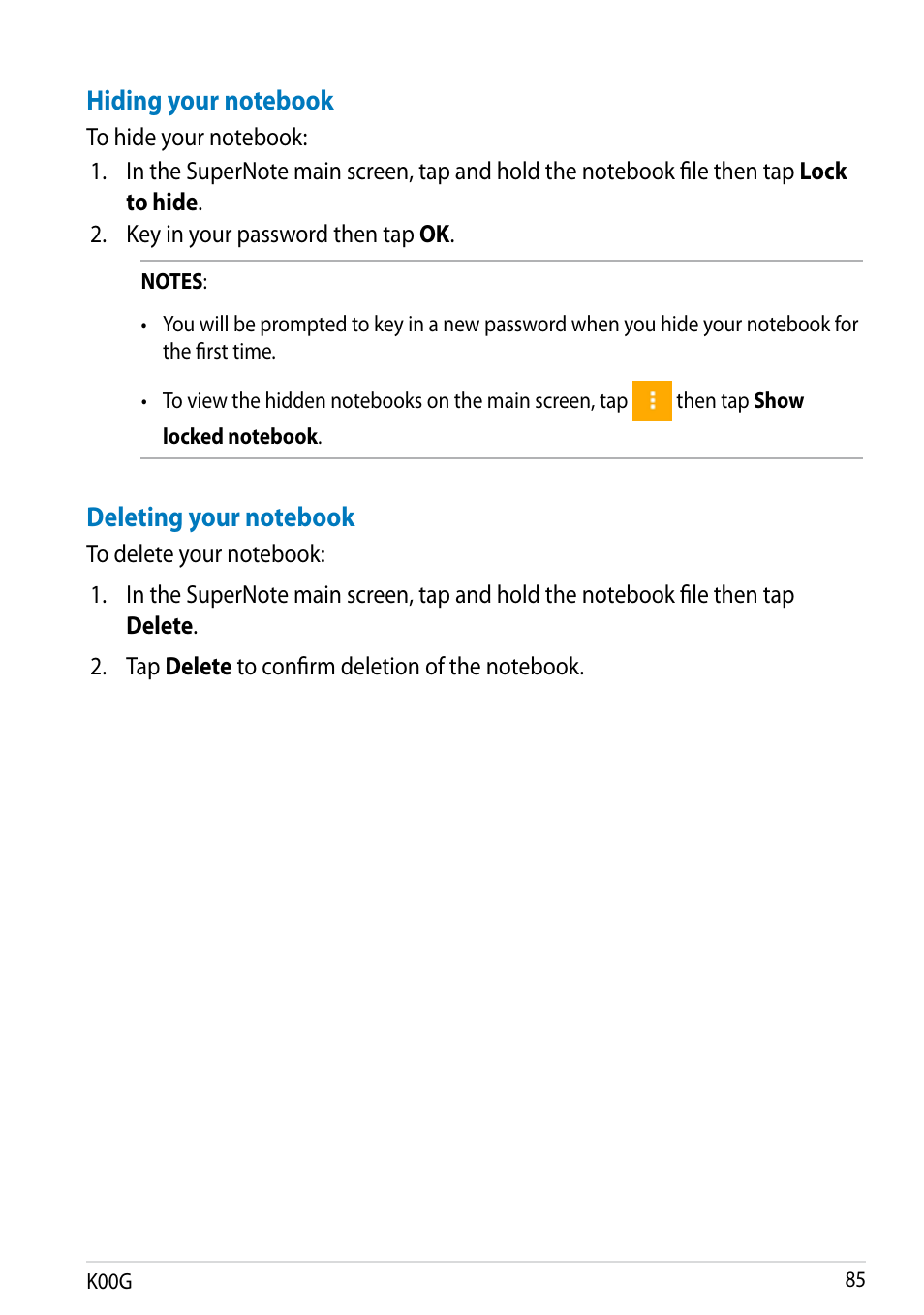 Asus Fonepad Note 6 User Manual | Page 85 / 102