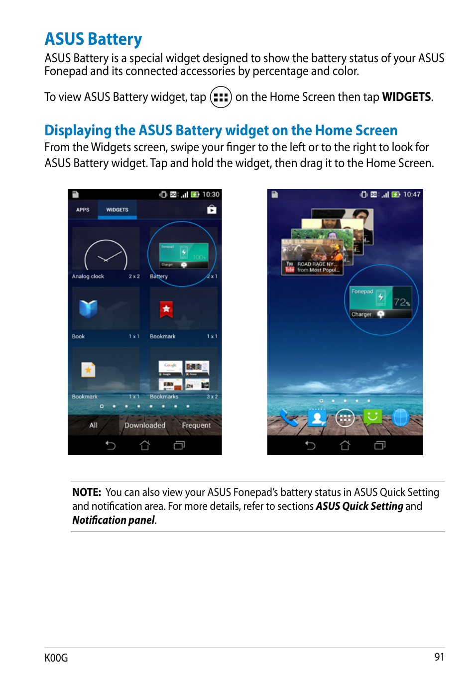 Asus battery | Asus Fonepad Note 6 User Manual | Page 91 / 102