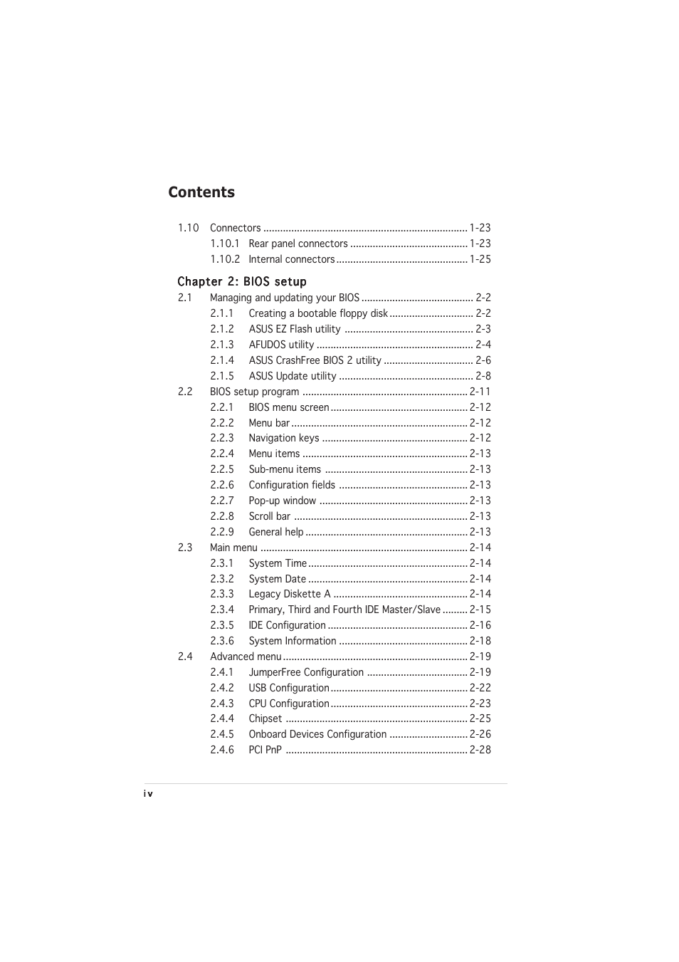 Asus P5LD2-VM SE User Manual | Page 4 / 90