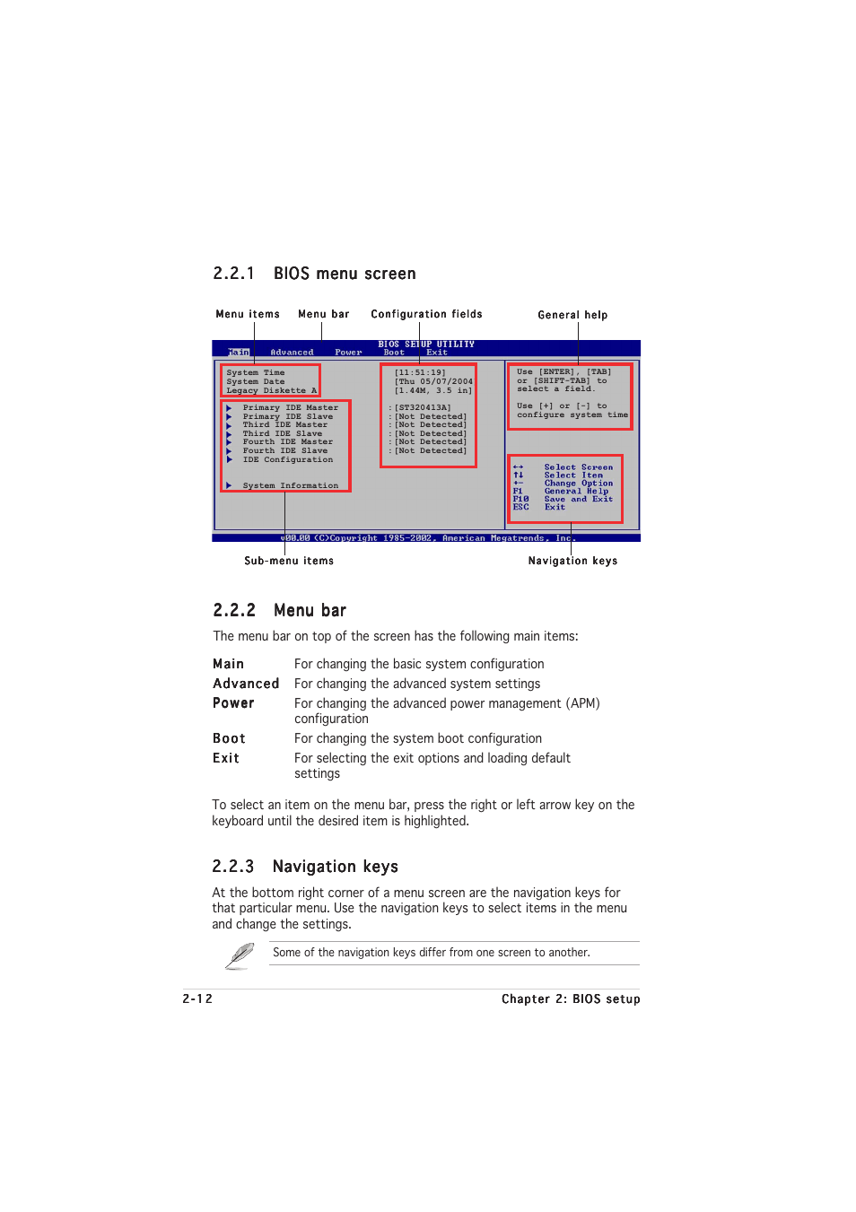 2 menu bar menu bar menu bar menu bar menu bar | Asus P5LD2-VM SE User Manual | Page 56 / 90