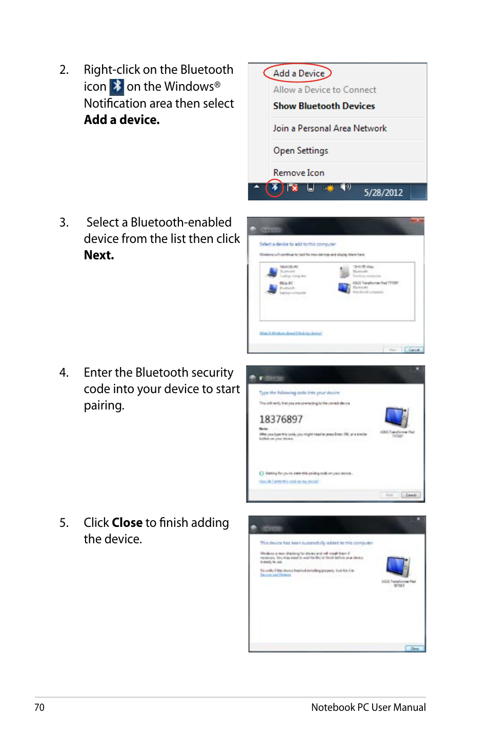 Asus Pro55VA User Manual | Page 70 / 108