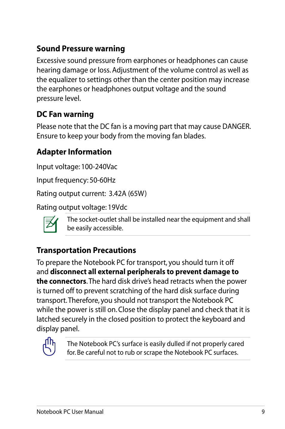 Asus Pro55VA User Manual | Page 9 / 108