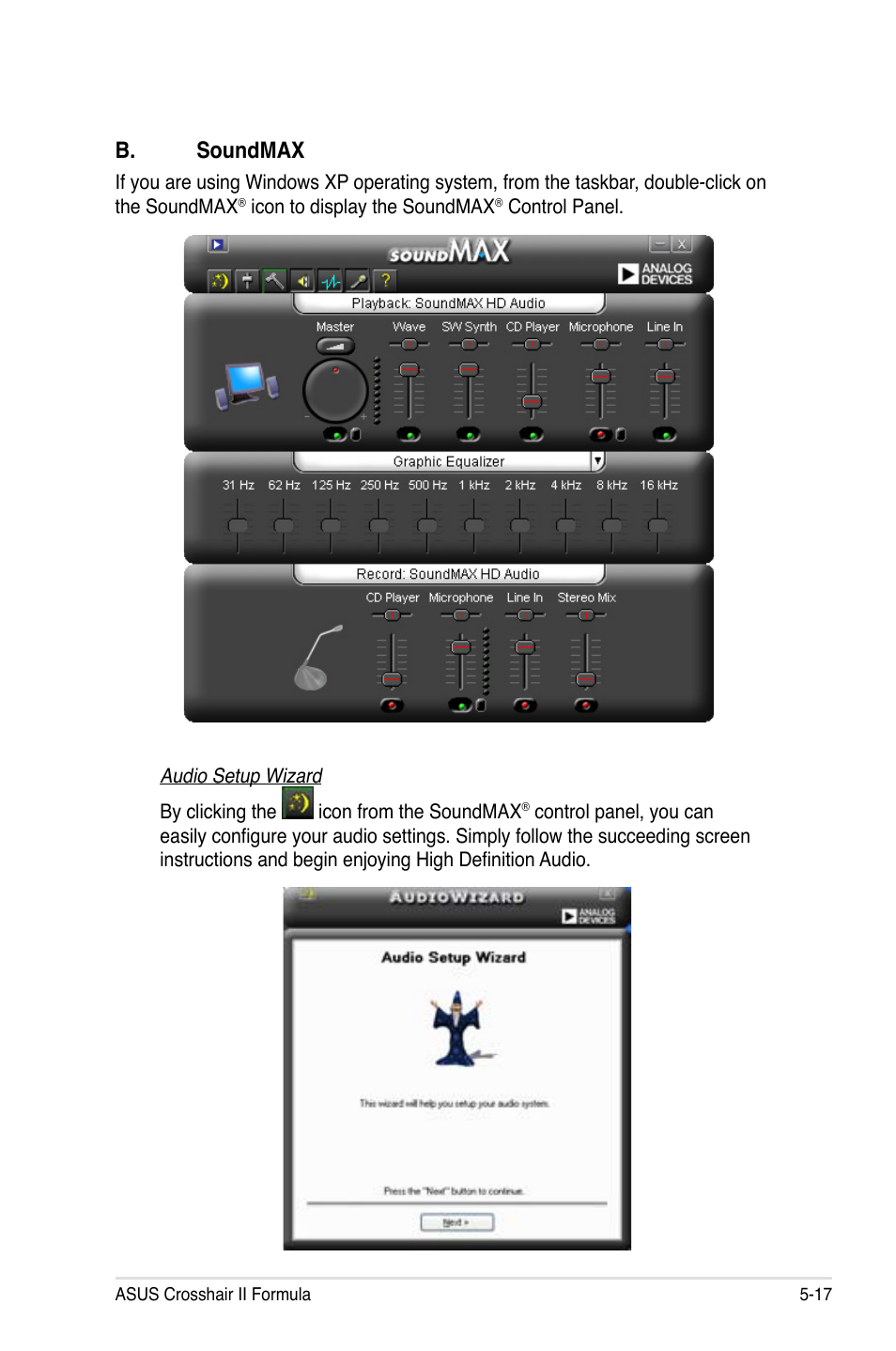 B. soundmax | Asus Crosshair II Formula User Manual | Page 139 / 186