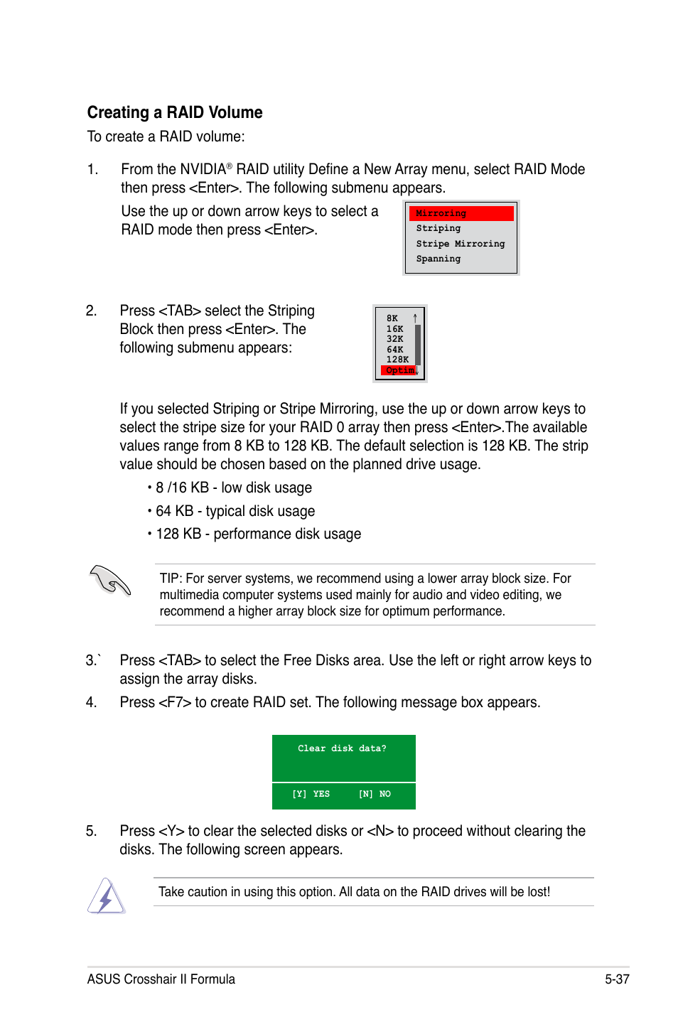 Creating a raid volume | Asus Crosshair II Formula User Manual | Page 159 / 186