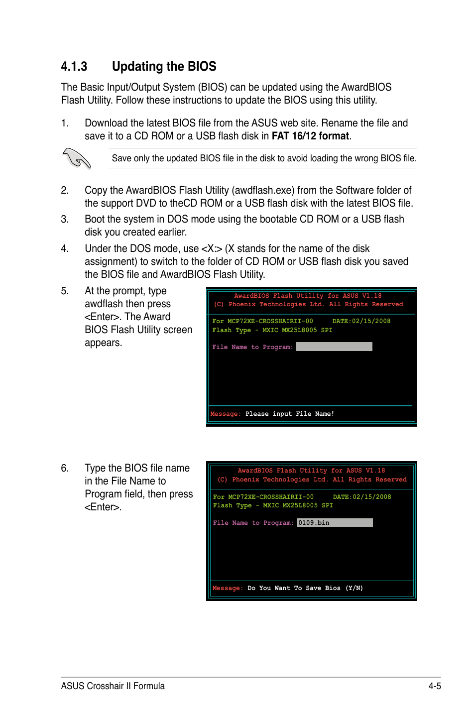 3 updating the bios, Updating the bios -5 | Asus Crosshair II Formula User Manual | Page 77 / 186