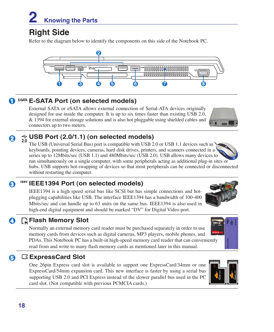 Right side | Asus W2W User Manual | Page 18 / 87