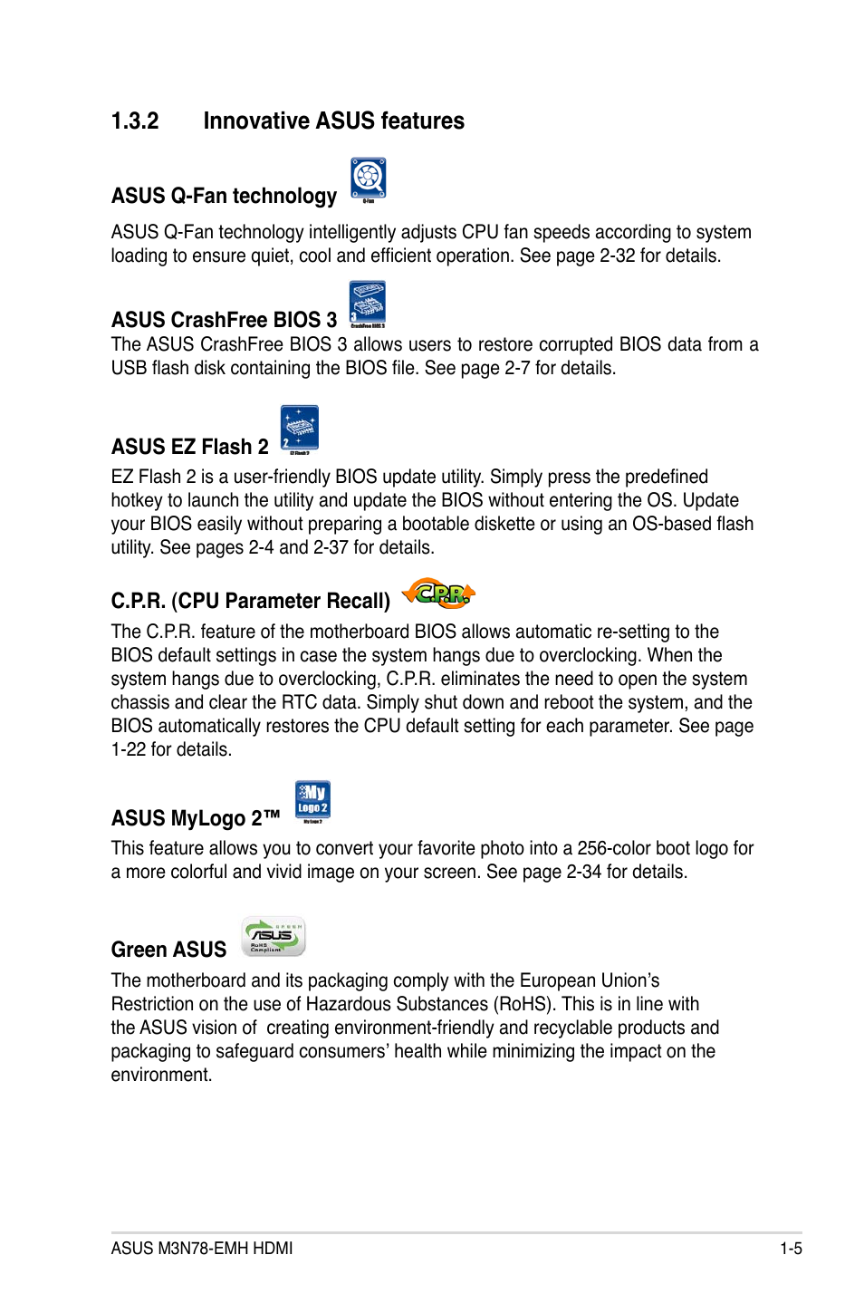 2 innovative asus features | Asus M3N78-EMH HDMI User Manual | Page 17 / 96