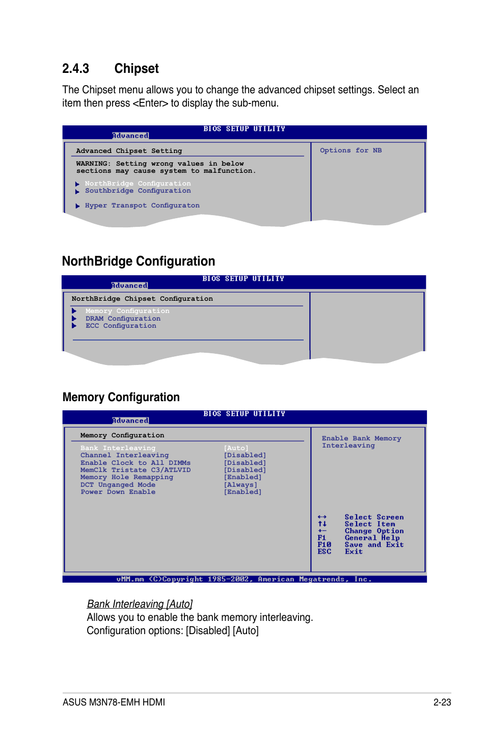 Northbridge configuration 2.4.3 chipset | Asus M3N78-EMH HDMI User Manual | Page 69 / 96