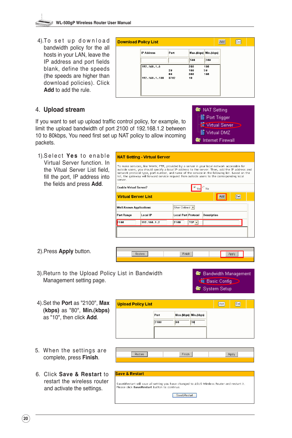 Asus WL-500gP User Manual | Page 22 / 42