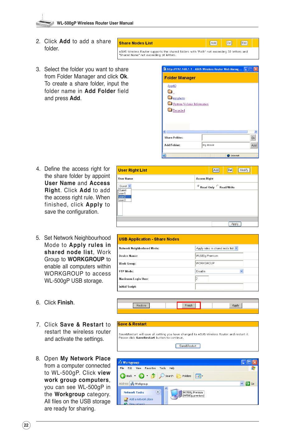 Asus WL-500gP User Manual | Page 24 / 42