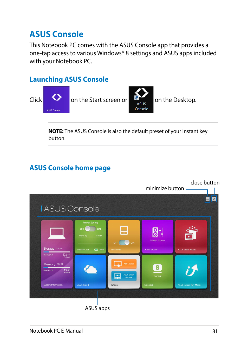 Asus console | Asus R750JV User Manual | Page 81 / 136