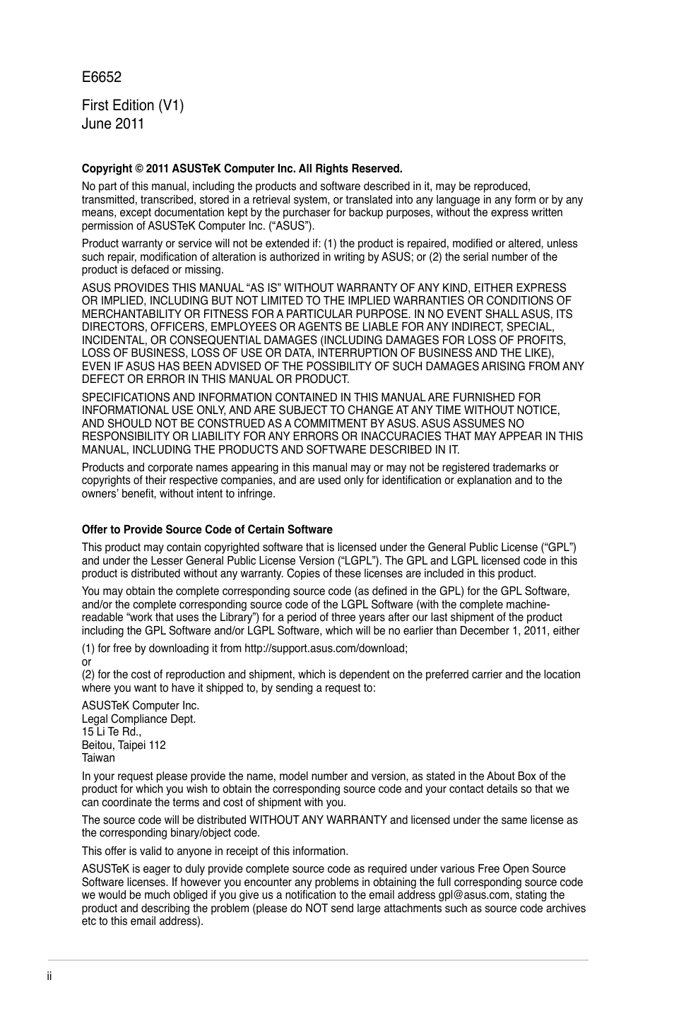 Asus F1A75 User Manual | Page 2 / 70
