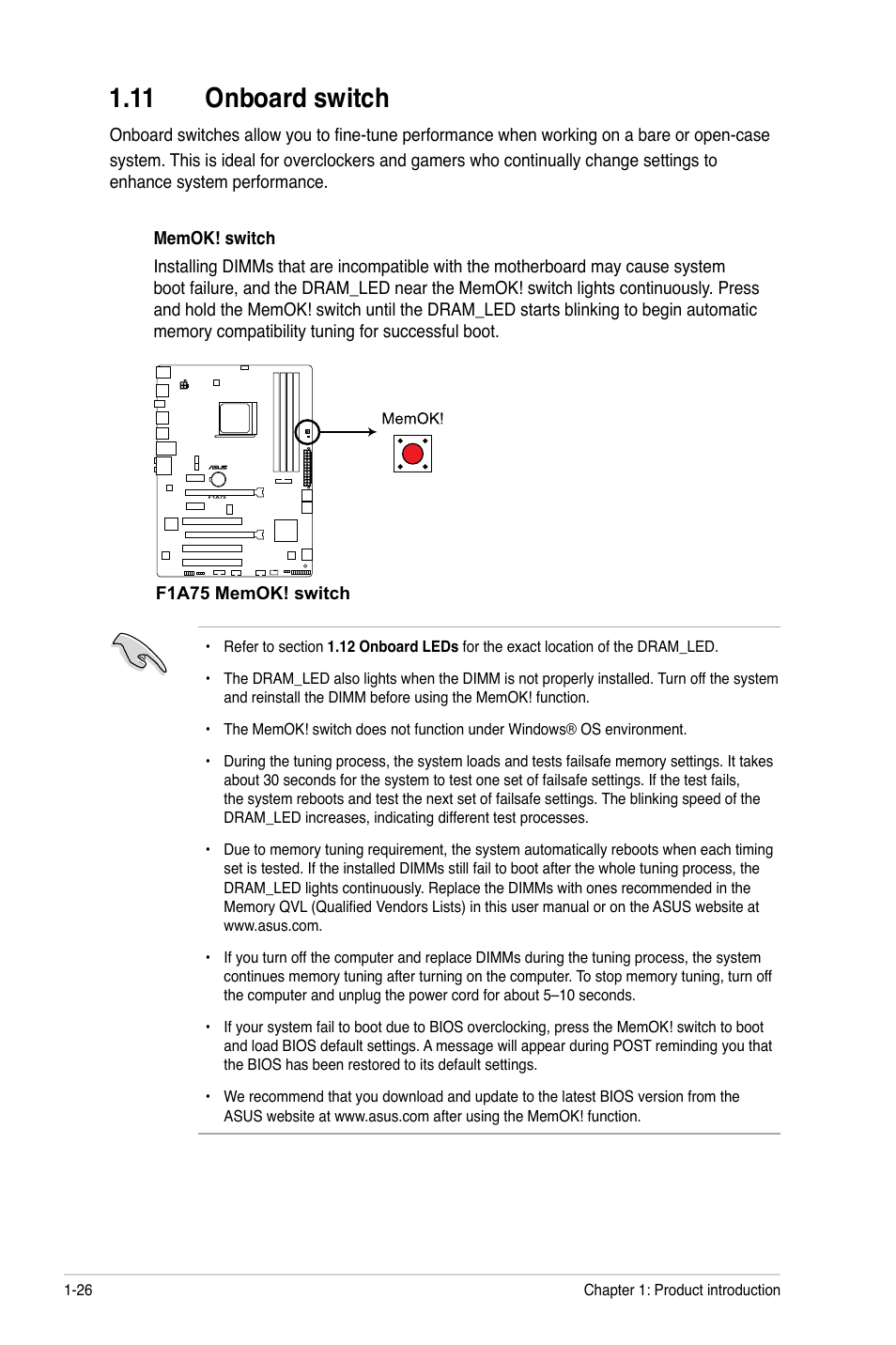11 onboard switch, 11 onboard switch -26 | Asus F1A75 User Manual | Page 38 / 70