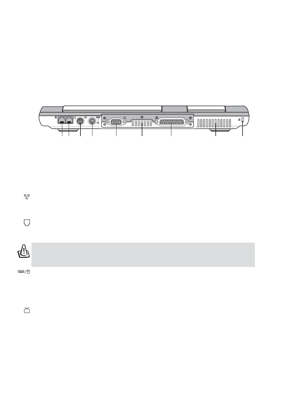 Rear side, Lan port, Modem port | Ps/2 port, Tv-out port | Asus L4L User Manual | Page 20 / 57