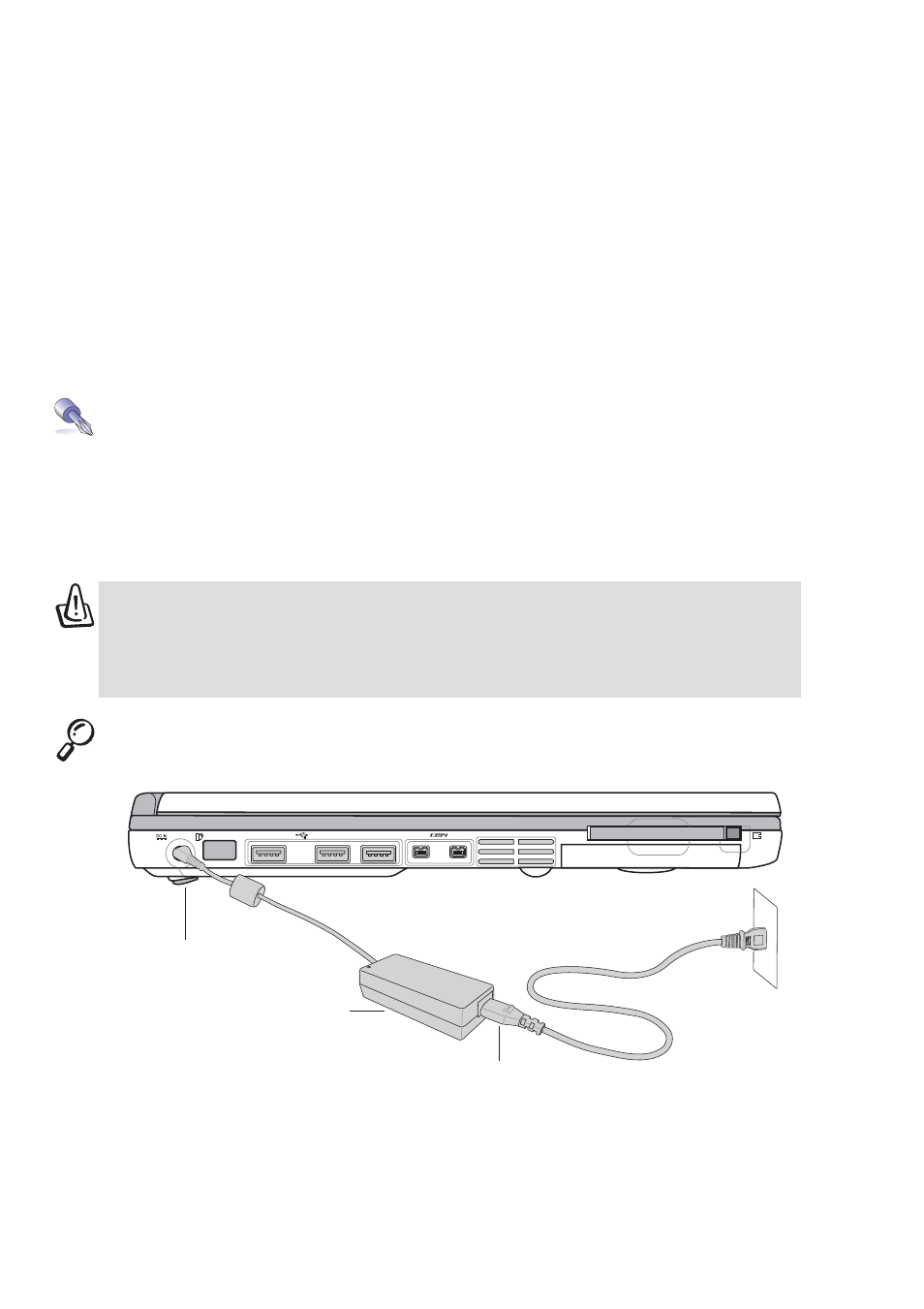 Power connection | Asus L4L User Manual | Page 26 / 57