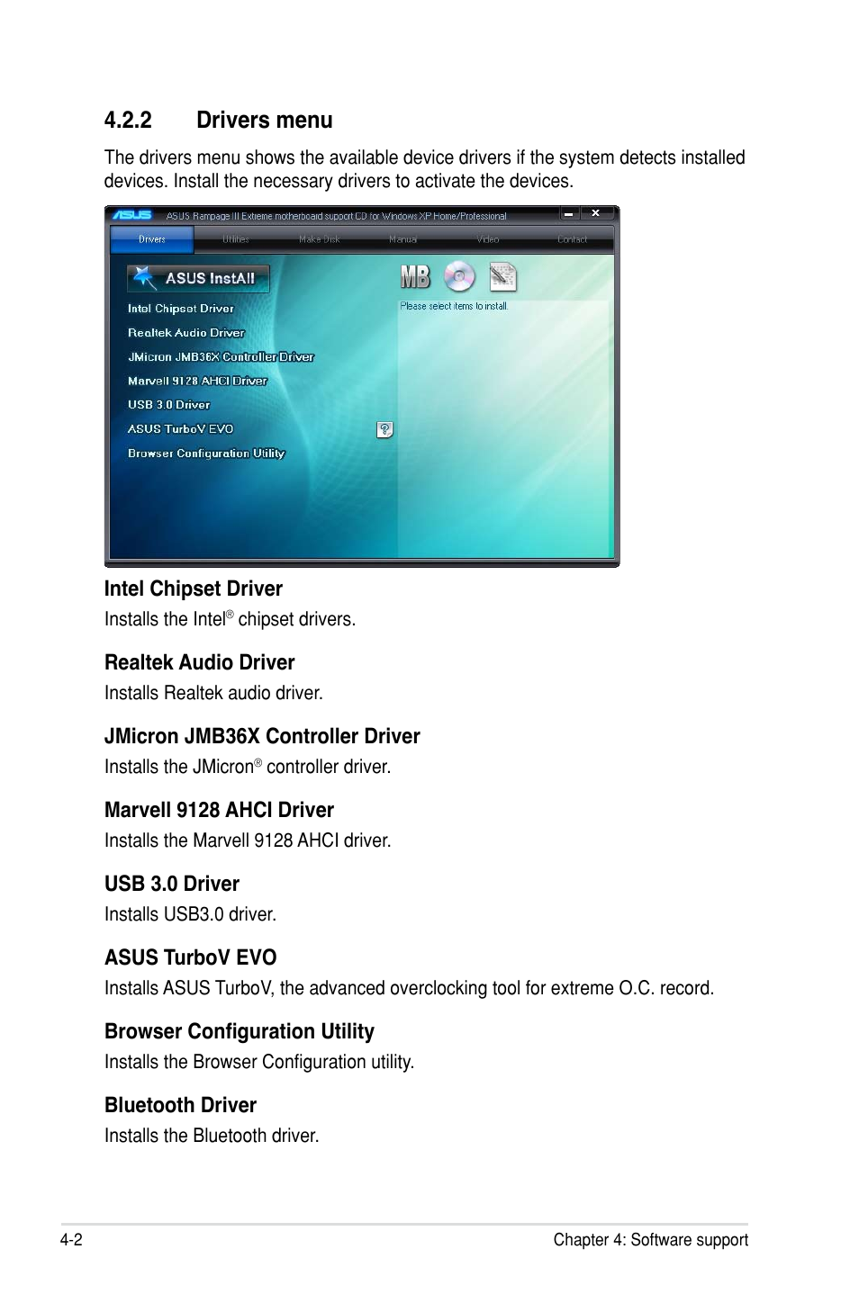 2 drivers menu | Asus Rampage III Extreme User Manual | Page 138 / 190