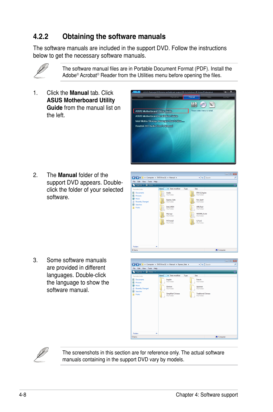 2 obtaining the software manuals | Asus Rampage III Extreme User Manual | Page 144 / 190