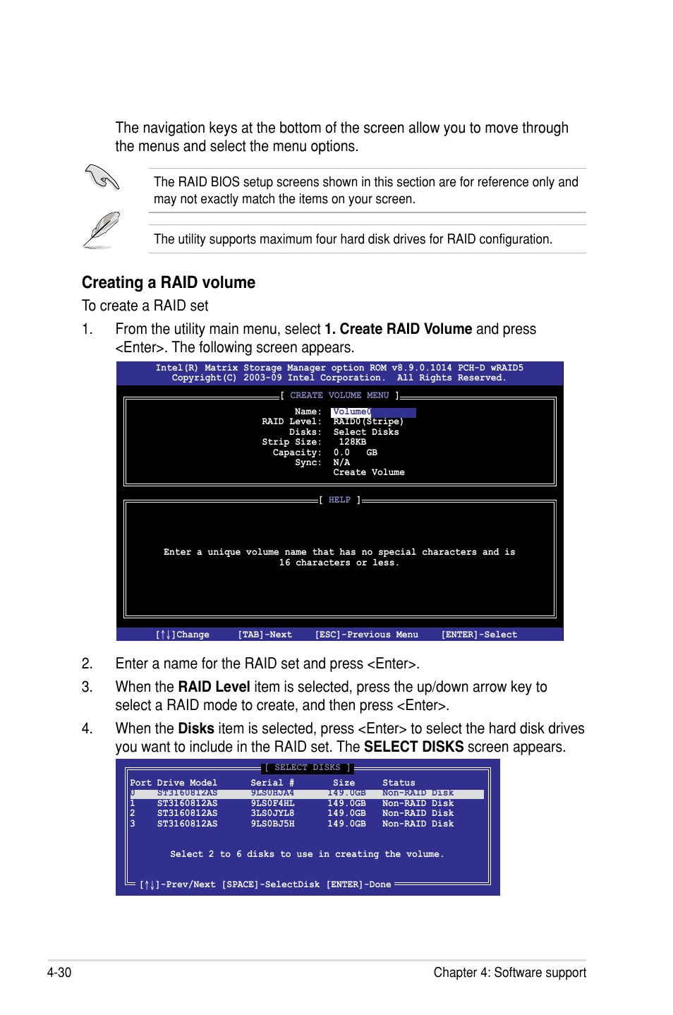 Creating a raid volume | Asus Rampage III Extreme User Manual | Page 166 / 190