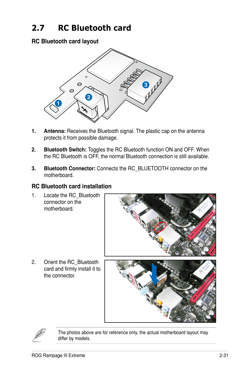 7 rc bluetooth card | Asus Rampage III Extreme User Manual | Page 61 / 190