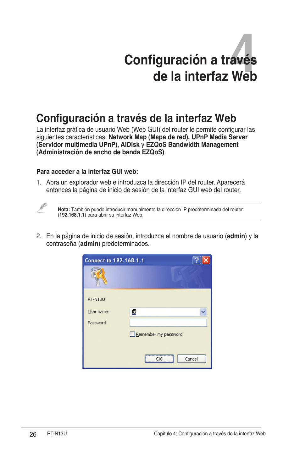 Configuración a través de la interfaz web | Asus RT-N13U (VER.B1) User Manual | Page 26 / 75