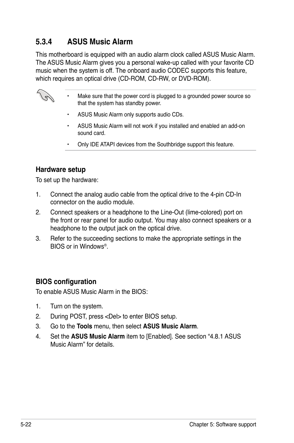 4 asus music alarm | Asus Striker Extreme User Manual | Page 140 / 168