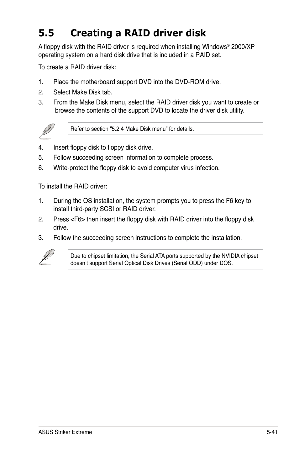 5 creating a raid driver disk | Asus Striker Extreme User Manual | Page 159 / 168