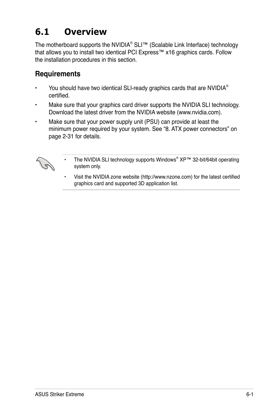1 overview, Requirements | Asus Striker Extreme User Manual | Page 163 / 168