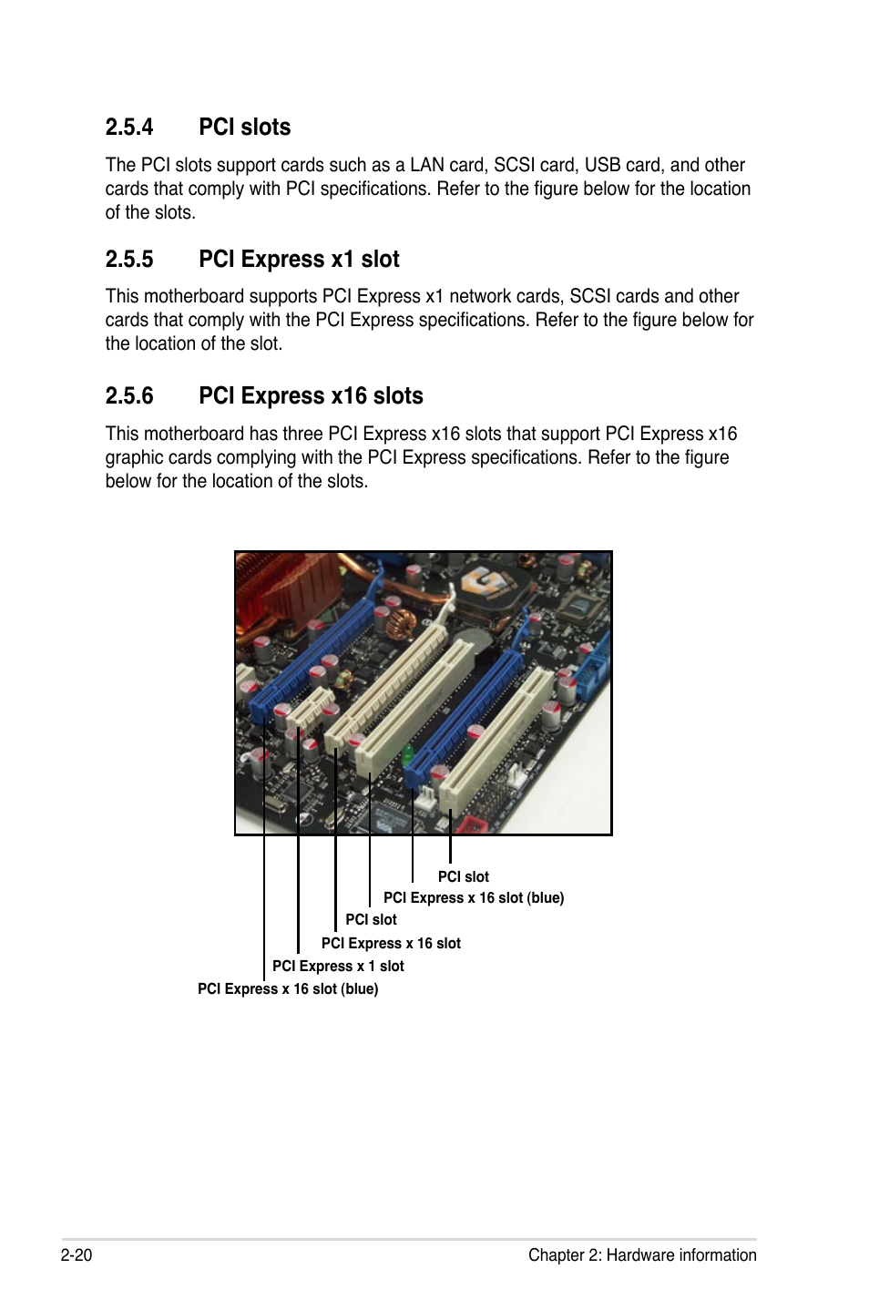 4 pci slots, 5 pci express x1 slot, 6 pci express x16 slots | Asus Striker Extreme User Manual | Page 46 / 168