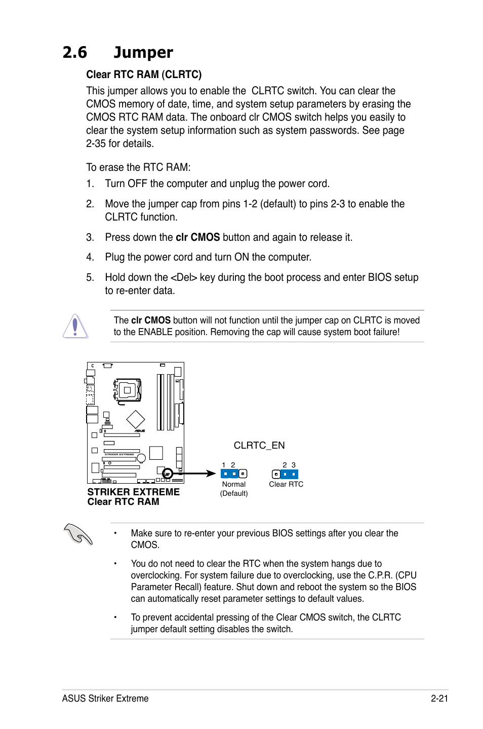 6 jumper | Asus Striker Extreme User Manual | Page 47 / 168