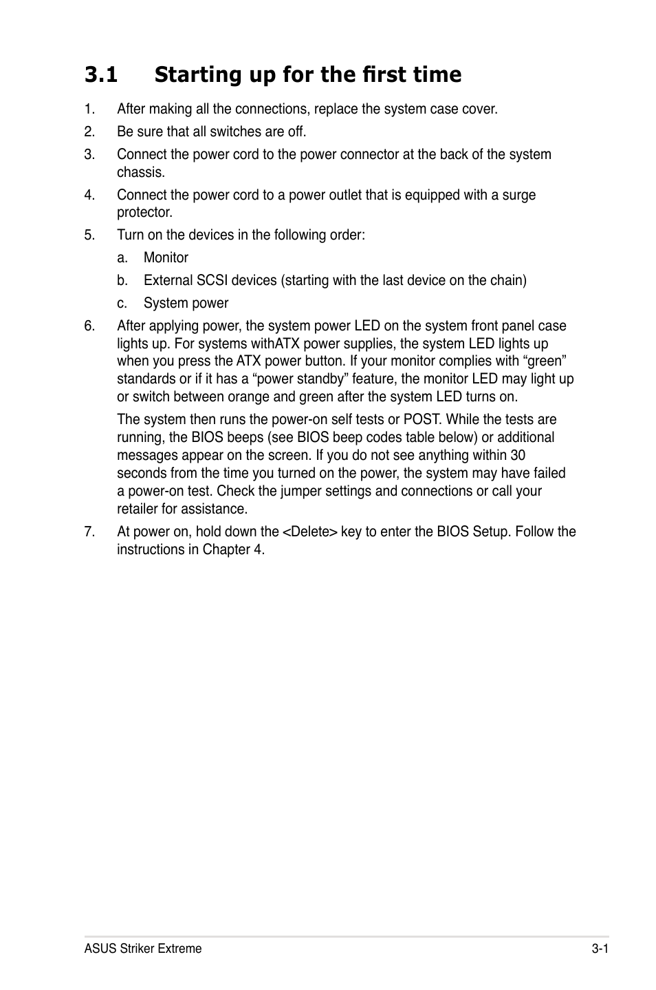 1 starting up for the first time | Asus Striker Extreme User Manual | Page 67 / 168