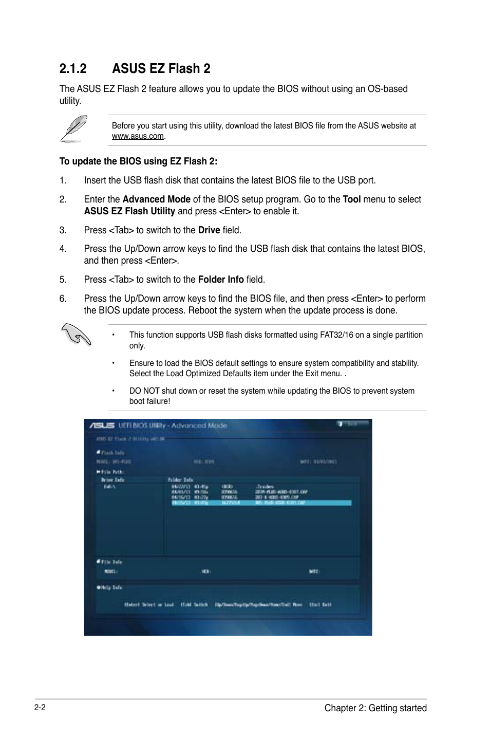 2 asus ez flash 2 | Asus B85-PLUS User Manual | Page 31 / 77