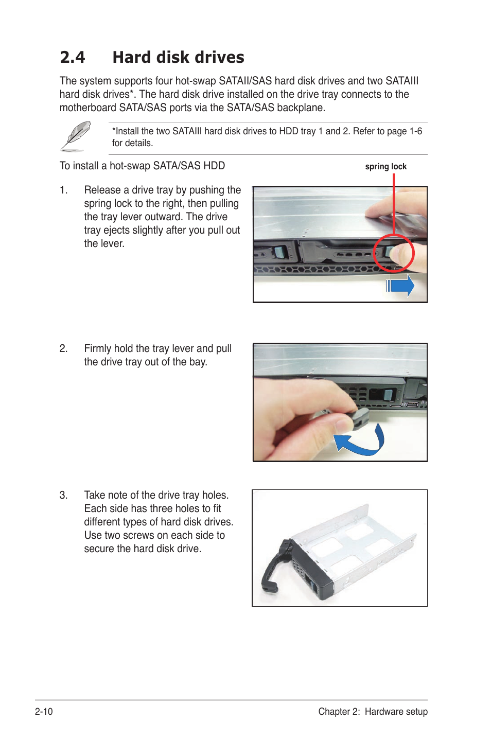 4 hard disk drives, Hard disk drives -10 | Asus RS300-E7/PS4 User Manual | Page 28 / 150