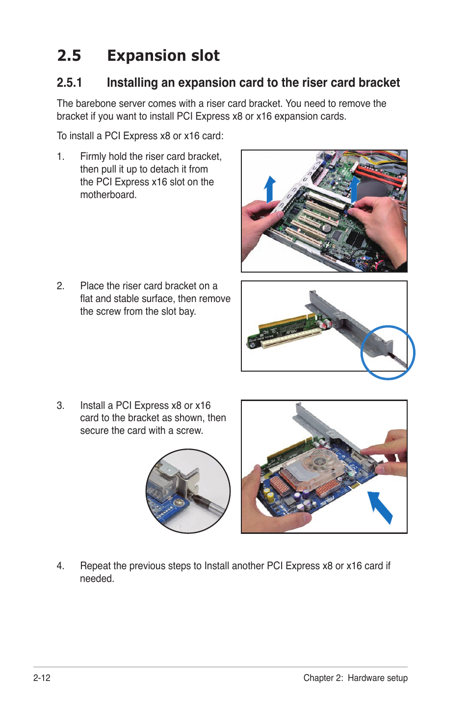 5 expansion slot, Expansion slot -12 2.5.1 | Asus RS300-E7/PS4 User Manual | Page 30 / 150
