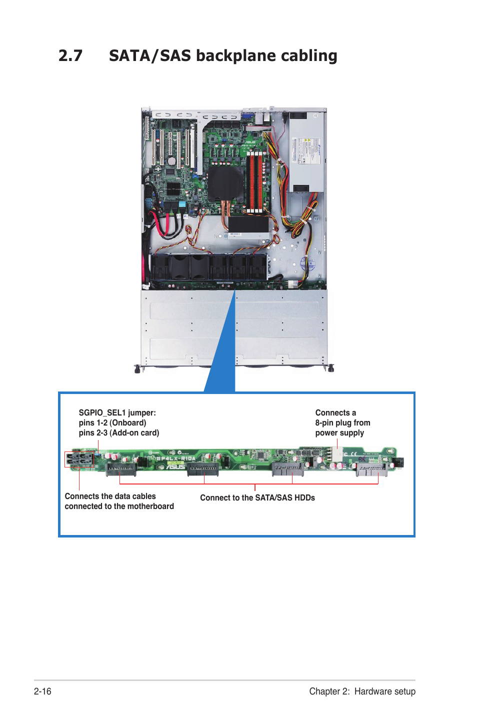 7 sata/sas backplane cabling, Sata/sas backplane cabling -16 | Asus RS300-E7/PS4 User Manual | Page 34 / 150