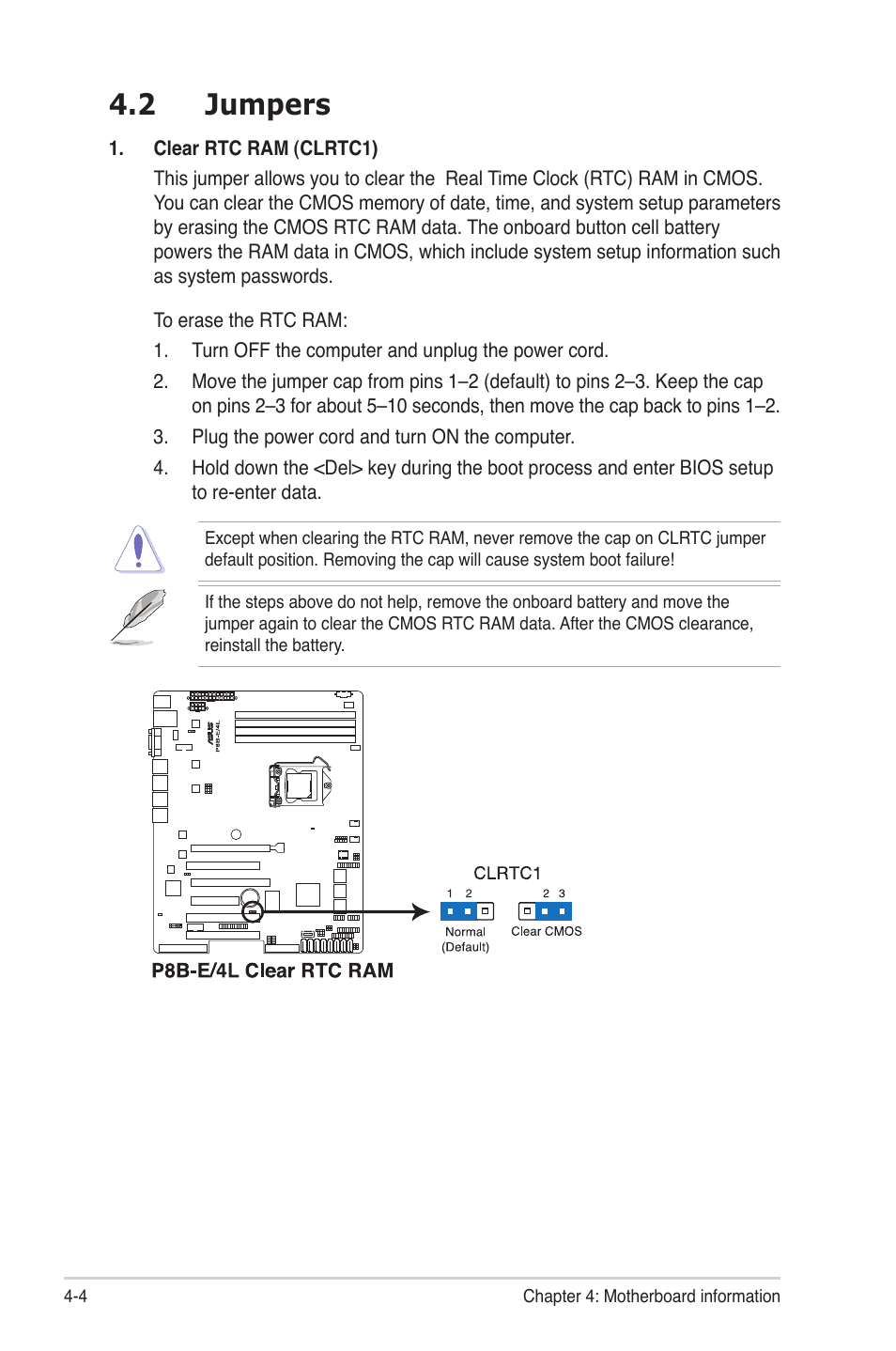 2 jumpers, Jumpers -4 | Asus RS300-E7/PS4 User Manual | Page 50 / 150