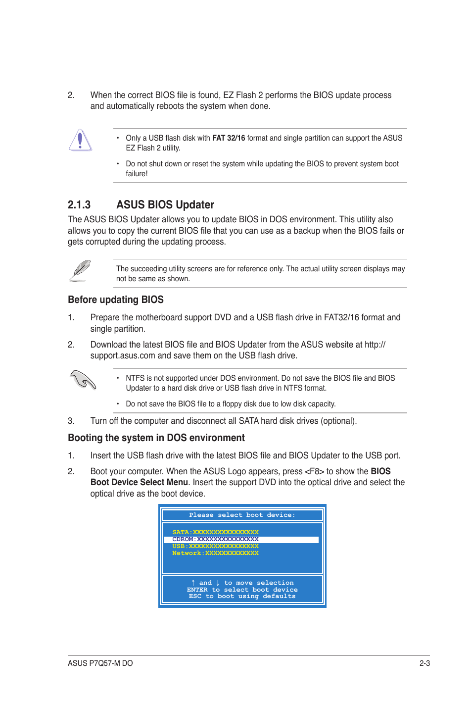 3 asus bios updater, Asus bios updater -3 | Asus P7Q57-M DO User Manual | Page 33 / 56