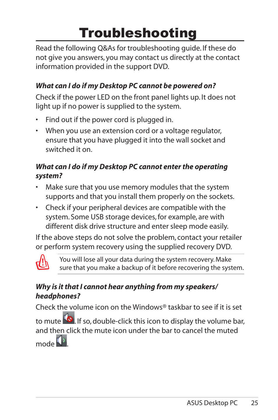 Troubleshooting | Asus CS5111 User Manual | Page 25 / 26