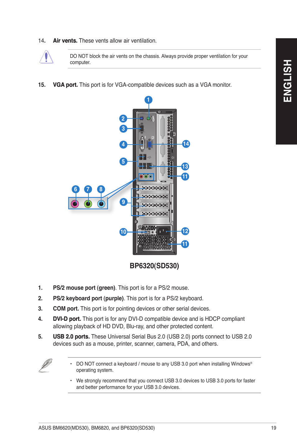 En g lis h en g li sh | Asus BP6320 User Manual | Page 19 / 70