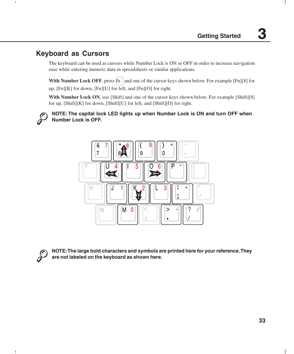 Keyboard as cursors | Asus L4E User Manual | Page 33 / 57